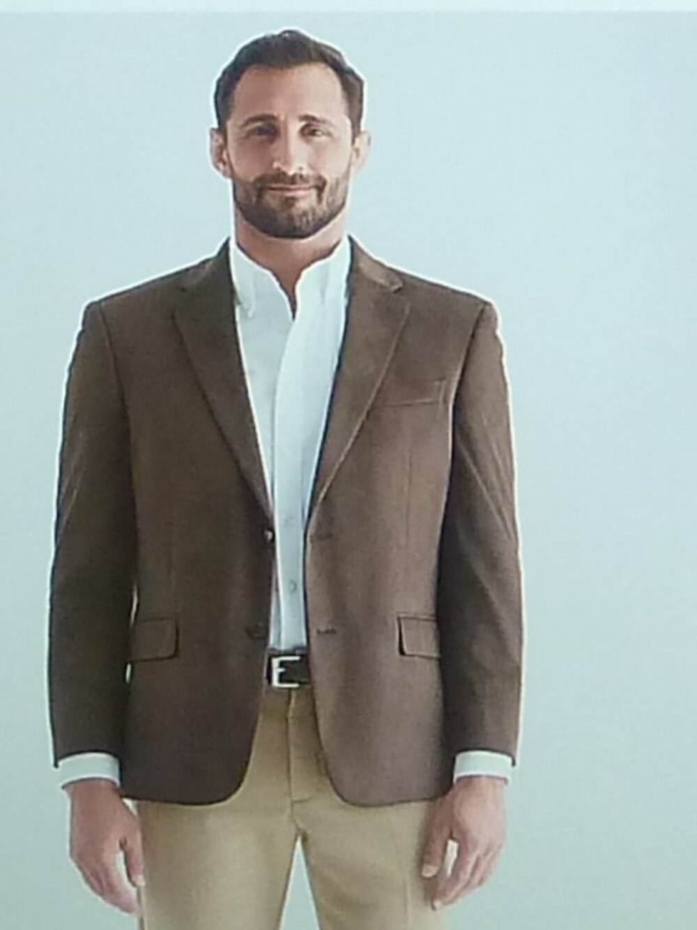 Van Heusen Faux Suede Mens Stretch Fabric Modern Fit Sport Coat Jacket 48Regular